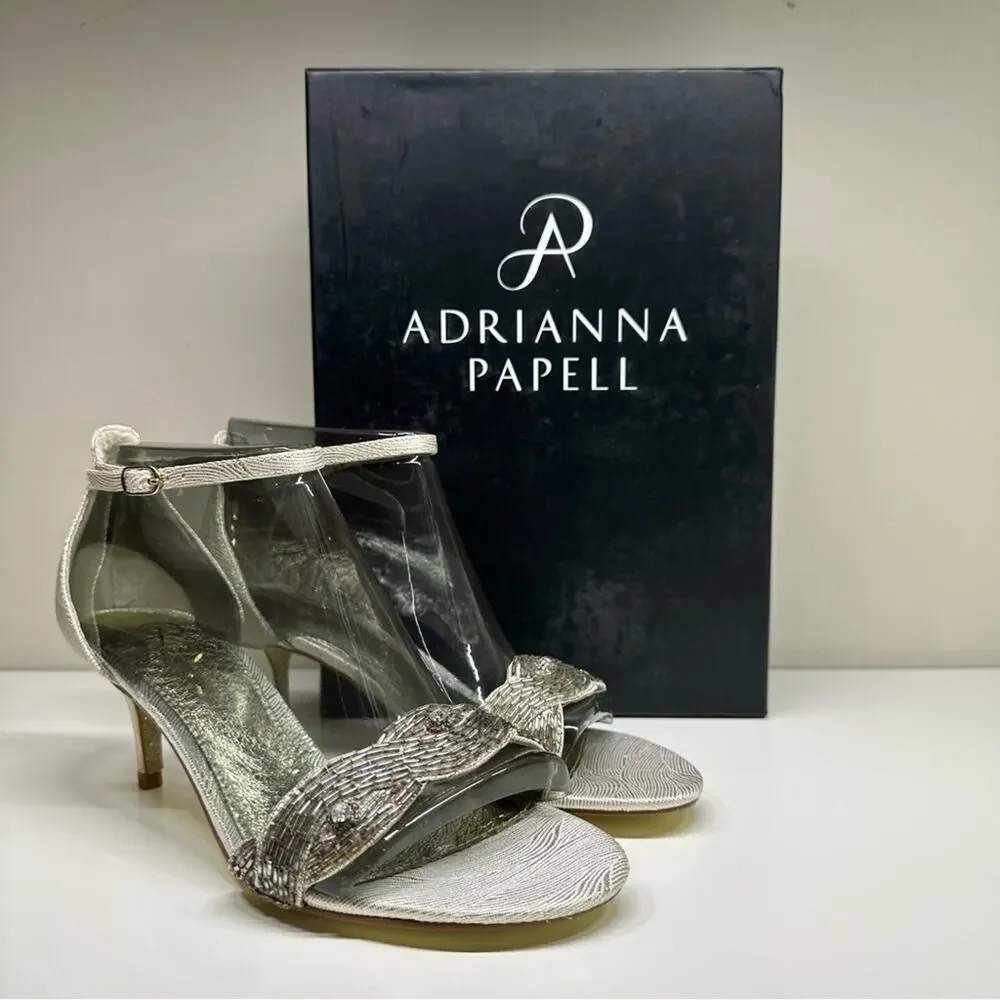 NWB | Adrianna Papell | Aerin Dress Sandal | Pearl Wave Metal | 6.5 M US